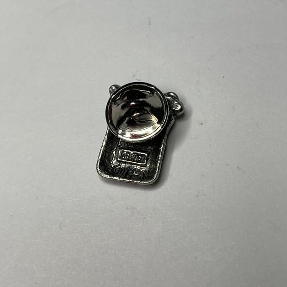 pewter gray tie tack brooch lapel pin COFFEE bag java petite about 1" jewelry - Picture 6 of 16